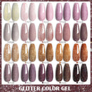 LILYCUTE 7ml Glitter Gel Nail Polish Autumn Winter Colorful Sparkling Laser Semi Permanent Soak Off UV Gel Nail Art Varnish