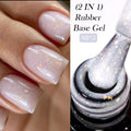 LILYCUTE 7ml Nude Crystal Rubber Base Gel Nail Polish Natural Semi Permanent Soak Off UV LED Varnish DIY Nail Art Manicure