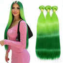 Ombre Green Bone Straight Bundles Human Hair Colored 2 Tone 1 3 4 Bundles Unprocessed Raw Real Human Hair Bundles Deals