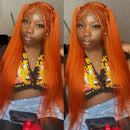#350 Ginger Color Bone Straight Human Hair Bundles with HD Transparent Lace Frontal Closure And Bundles Virgin Hair Extensions