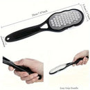 1pc professional stainless steel foot file, with splash-proof design, ergonomic handle and coarse/fine abrasive surface for