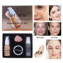 Makeup Primer Milk Set, Makeup Powder, Sponge Puff Four - Piece Set, Durable, Easy Makeup, Makeup Set Christmas Gift