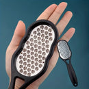 1pc professional stainless steel foot file, with splash-proof design, ergonomic handle and coarse/fine abrasive surface for