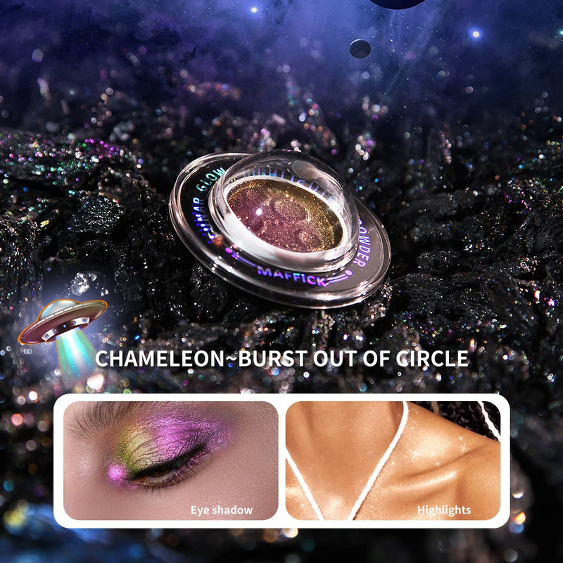 CHARMACY New 5 Multichrome Single Eye Shadow High Pigment Long Lasting Duo Chrome Eyeshadow Glitter Makeup For Eyes