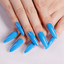 24Pcs Artificial Press On Fake Nail With Jelly Glue Super Long Ballerina Coffin False Nail DIY Wine Red Finger Tip Manicure Tool