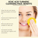 HOYGI Turmeric Kojic Acid Cleansing Pads Gentle Exfoliating Cleansing Pores Oil Control Brighten Smooth Washing Sponge Skin Care