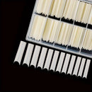 240Pcs Boxed Water Pipe Nail Tips French Square Head Extra Long Coffin Half Cover Extra Long Female Extra Long Nail Tips Transpa