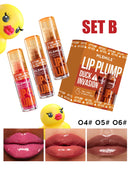 MLSMILE Duck Lip Plump Lip Oil Moisturizing Lip Gloss Mirror Water nature long-lasting Gloss Gloss Pearl Lip Glaze Set