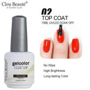 Clou Beaute 15ml Red Black White Green Neon Gel Nail Polish Base Top Coat Velvet Top 400 Colors Semi Permanent Gel Nail Varnish