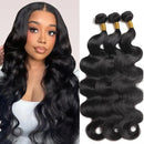 Daianran Body Wave Bundles Brazilian Hair Weave Bundles 1/3/4 PCS Human Hair Bundles Natural Black 14-30"Remy Hair Extensions