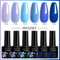 LILYCUTE 6Pcs/Set 7ML Brown Gel Nail Polish Winter Coffee Semi Permanent Soak Off UV Gel Design Nail Art Manicure Kit Varnish