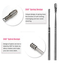 6pcs Stainless Steel Ear Wax Removal Tool Set Spiral Rotating EarPicking Spoon Ear Picker Spoon For Cleaning Collecting Ear Wax
