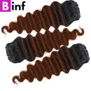T1b/30 Ombre Brown Loose Deep Wave Bundles With HD Closure Raw Human Hair Weave 3/4 Bundles with Closure Frontal Preplucked