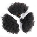 12A Afro Kinky Curly natural color 3 Bundles and 13x4 Lace Frontal Human Hair 8-24'' Brazilian Virgin Remy Pre Plucked Baby Hair