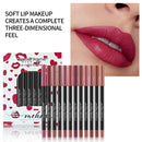 12 pcs Lip Liner Pencil Set Matte Lipliner Pencil Lipstick Waterproof Long Lasting Nude Contour Lipstick Pen Lip Tint Cosmetics