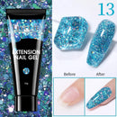 LILYCUTE 1Pc Quick Extension Gel Nail Nude Pink Glitter Building Acrylic Semi Permanent Soak Off UV LED Polish Nail Art Varnish