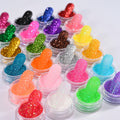 24pcs/Set Sparkly Holographic Fine Sugar Nail Powder Diamond Chrome Pigment Dust For Gel Polish Glitter Manicure Accessories
