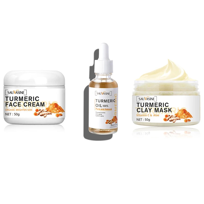 Whitening Turmeric Face Cream Anti Aging Serum Birghten Facial Anti-Wrinkle Reduce Fine Lines Acne Drak Spot Remover Skin Care