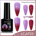 LILYCUTE 7ML Auroras Thermal Gel Nail Polish Purple Glitter Temperature Color Changing Semi Permanent Soak Off UV Nail Art Gel