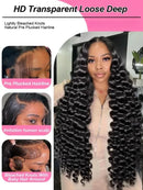 13x6 Lace Front Human Hair Wigs 40 42 Inch HD Loose Deep Wave Brazilian Curly Water Wavy 13x4 Lace Frontal Wigs For Women 250%