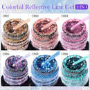 LILYCUTE 5ml Purple Reflective Glitter Liner Gel Nail Polish Laser Sparkling Semi Permanent UV French Painting Nail Art Varnish