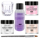 40ml Crystal Liquid With 45ml Acrylic Powder Set Lnclude Pink White Transparent Acrylic Powder Kit Suitable Beginner Nail Kit