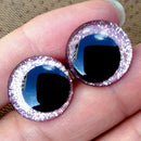 20pcs 18mm Eccentric-Pupil Glitter Flat Safety Eyes For Crochet Toys Amigurumi Crafts DIY Funny Toy Eyes Animal Doll Accessories