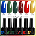LILYCUTE 6Pcs/Set 7ML Brown Gel Nail Polish Winter Coffee Semi Permanent Soak Off UV Gel Design Nail Art Manicure Kit Varnish