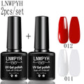 LNWPYH 2Pc Gel Nail Polish Kit Professional Glitter Nail Gel Polish Semi Permanent Soak Off UV Nail Art Gel Varnish Nail Art Set