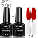 LNWPYH 2Pc Gel Nail Polish Kit Professional Glitter Nail Gel Polish Semi Permanent Soak Off UV Nail Art Gel Varnish Nail Art Set