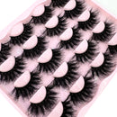 New 10 Pairs 3D Faux Mink Lashes Wispy Fluffy 25MM False Eyelashes Thick Volume Dramatic Cat Eye Lashes Long Strip Wispy Makeup
