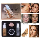 Makeup Primer Milk Set, Makeup Powder, Sponge Puff Four - Piece Set, Durable, Easy Makeup, Makeup Set Christmas Gift
