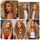 #27 Honey Blonde Burmese Curly Hair Bundles Human Hair 14-24" Deep Curly Bundles Double Weft 100G/PC Vietnamese Virgin Hair