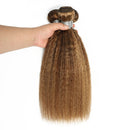 P4/27 Highlight Yaki Straight Human Hair Bundles 30 inch Ombre Brown Blonde Human Hair Bundles Brazilian Hair 1/3/4pcs Bundles