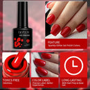 LILYCUTE 3Pcs/Set 7ML Red Series Gel Nail Polish Kit Glitter Semi Permanent Soak Off UV LED Gel DIY Design Nail Art Manicure