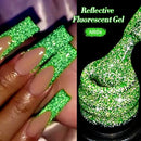 LILYCUTE 7ml Pink Fluorescent Reflective Gel Nail Polish Shining Glitter Neon Semi Permanent Soak Off UV Gel Nail Art Manicure
