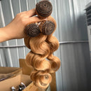 #27 Honey Blonde Bundles Human Hair Body Wave Bundles Double Weft for Black Women 1/3/4 Bundles Body Wave Silk Bouncy Wavy Hair