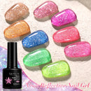 LILYCUTE 6/8PCS/Set 7ML Fluorescent Reflective Gel Nail Polish Glitter Neon Semi Permanent UV LED Gel Nail Art Varnish Manicure