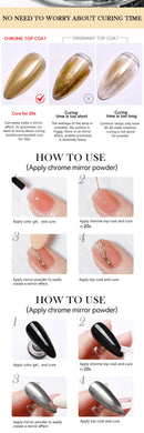 LILYCUTE 7ml Metal Chrome Top Coat Function Gel Nail Polish No Wipe Semi Permanent Soak Off UV Gel Nail Varnish Art Manicure