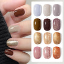 LILYCUTE 7ml Glitter Gel Nail Polish Autumn Winter Colorful Sparkling Laser Semi Permanent Soak Off UV Gel Nail Art Varnish