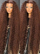 Chocolate Brown Lace Front Wigs 13x6 Hd Human Hair Lace Frontal Wig 13x4 Deep Wave Colored Wig For Women 250 Density Pre Plucked