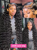 30 40 Inch Loose Deep Wave Human Hair Wig 13x4 13x6 Hd Lace Frontal Wigs For Women 250 Density Lace Front Curly Human Hair Wig