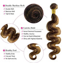 P4/27 Highlight Human Hair Body Wave Bundles With HD Lace Closure And Frontal Unprocessed Virgin Brazilian 3/4 Bundles And Front