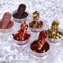 6pcs Maple Leaf Nail Sequins Mixed Hexagon Diamond Powder Design Autumn Winter Style Mirror Paillettes Manicure Slices Spangles