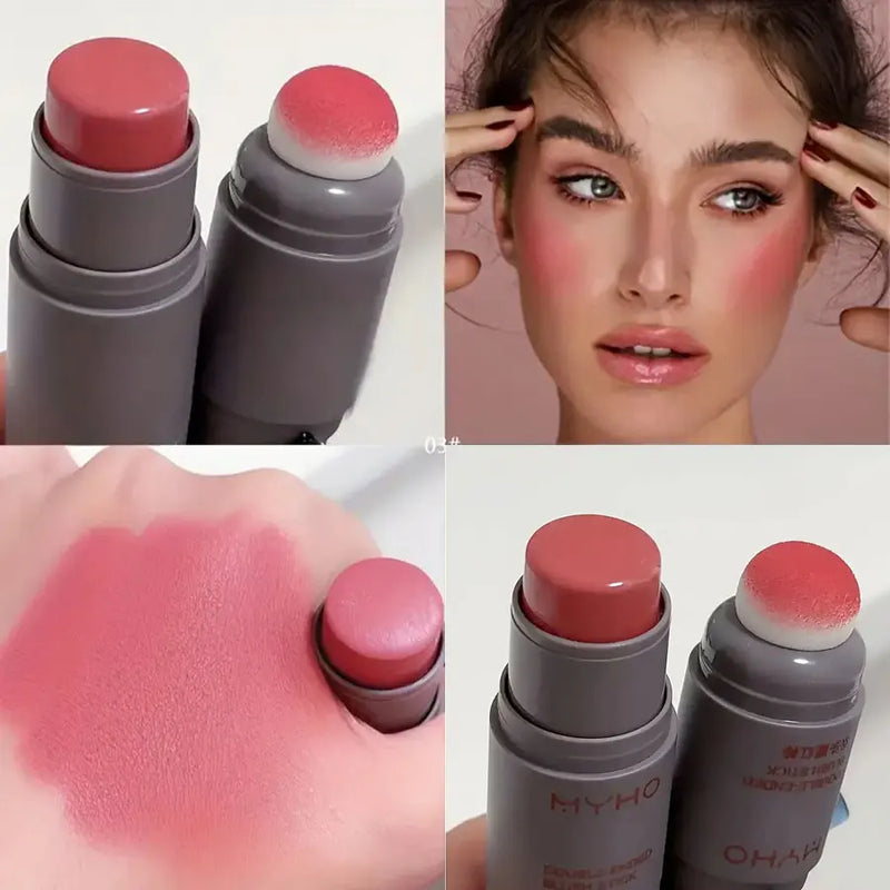 Blush Stick Double-ended Expansive Color Natural Long Lasting Matte Makeup Monochrome Creamy Rouge Blush Stick