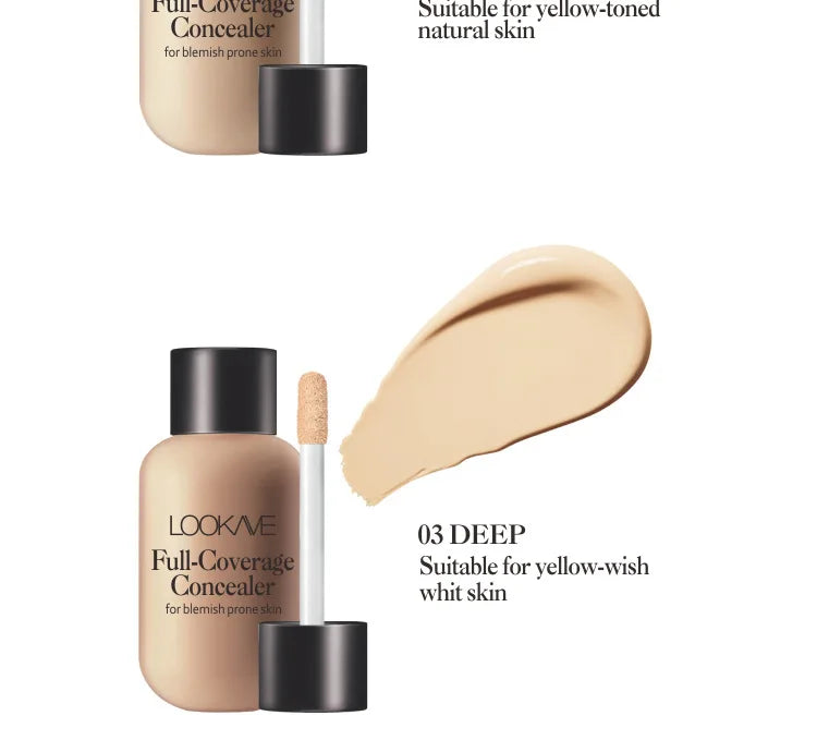 Liquid Concealer Foundation Cream Makeup Waterproof Lasting Full Coverage Acne Spot Scars Dark Circles Face Base Cosmetics