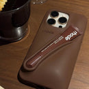 For iPhone 17 Pro Max Air 15 14 13 12 11 17 ProMax Plus Gray Ribbon Espresso Silicone Portable Lipstick Protective Case