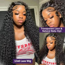 Natural Color Deep Wave Human Hair Wig 46 Inch 13x6 HD Lace Frontal Pre Plucked Natural Hairline Soft Breathable For Women
