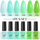 LILYCUTE 7ml 6Pcs/Set Gel Nail Polish For Nails Summer Glitter Semi Permanent Nail Art LED UV Gel Varnish Nail Supplies