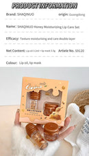 SHAQINUO Honey Series Lip Balm Set Moisturizing Refreshing Non-sticky Anti-Cracked Lip Mask Lip Balm Lip Gloss Makeup Set